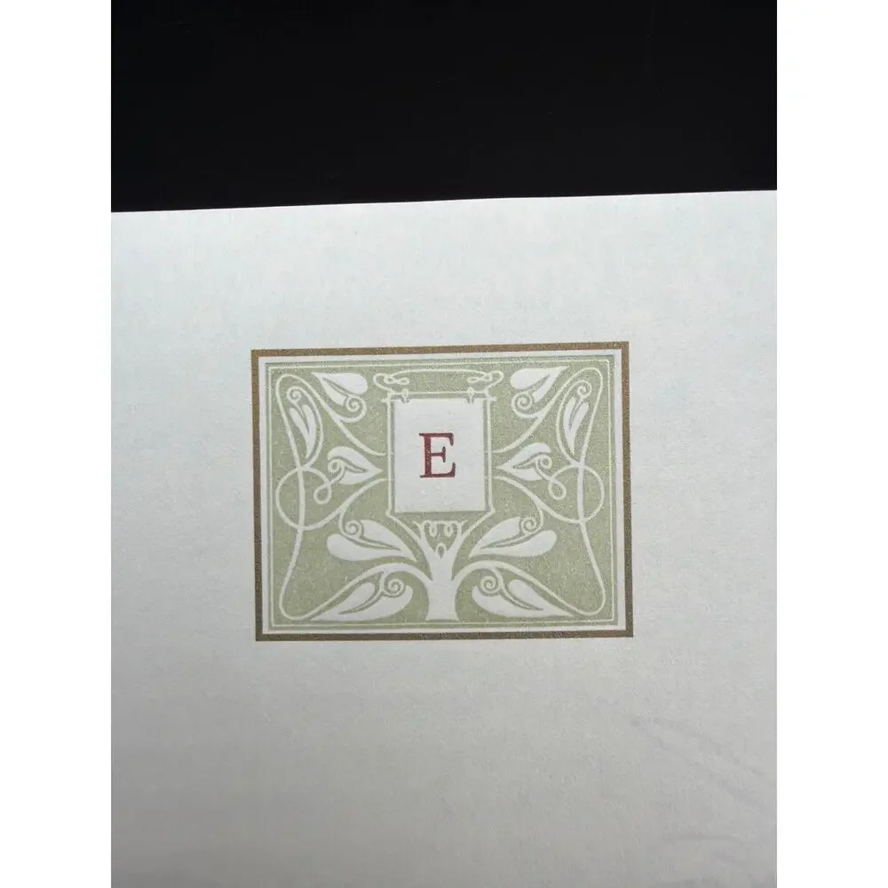 Vintage Monogram E Stationery Lot 13 Cards Envelopes Deckle Edge Cupid Cherub